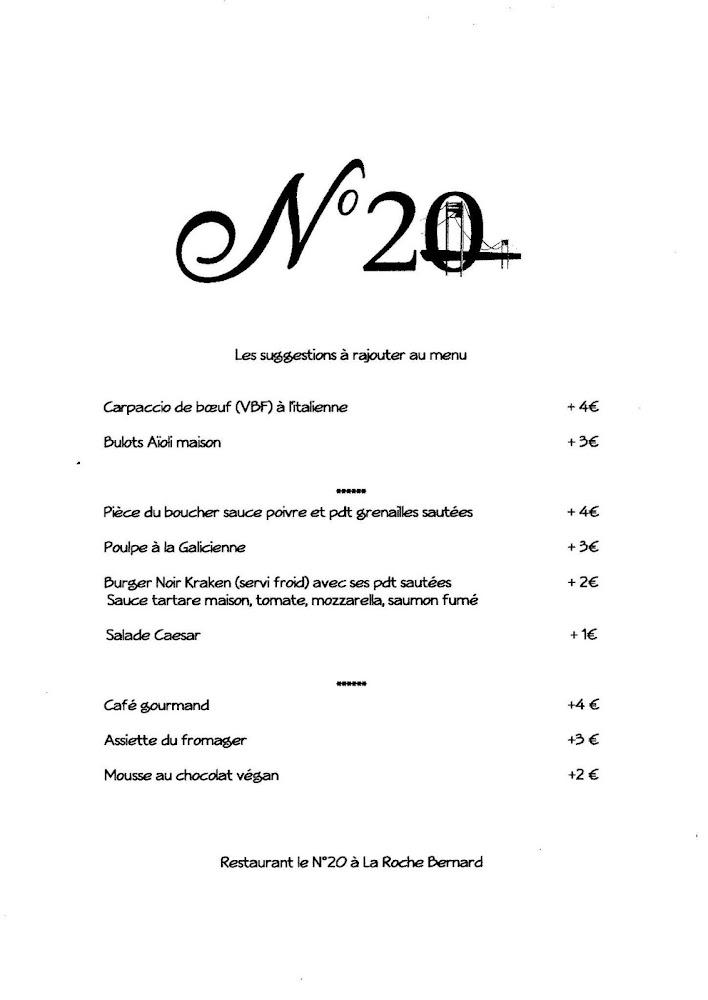 Le N°20 la roche Bernard - Menu Image 1